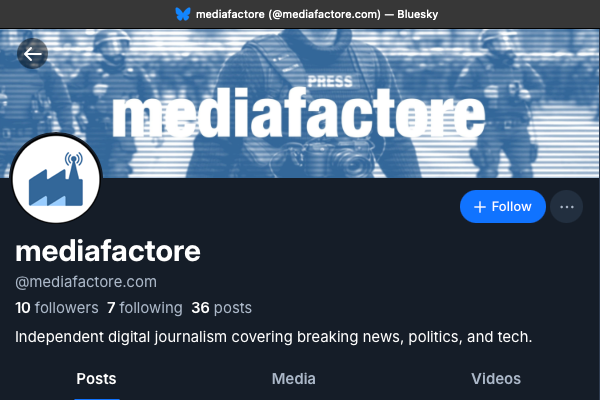 Like and Follow the Mediafactore Bluesky channel