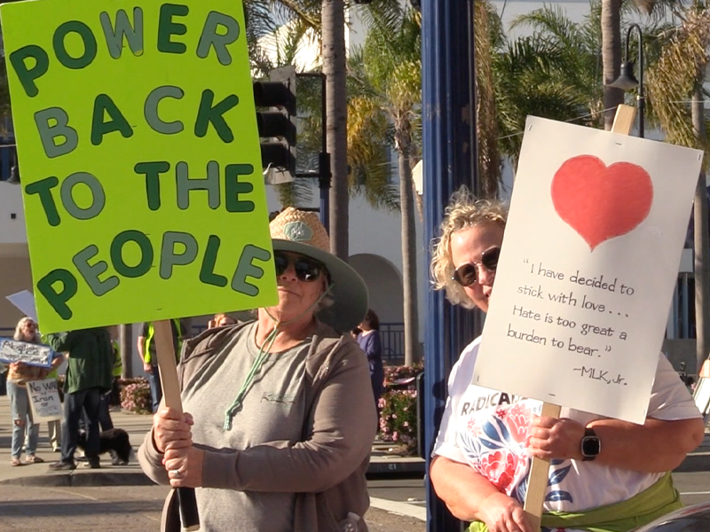 anti-ICE, anti-Trump, anti-war, pro democracy, Oceanside